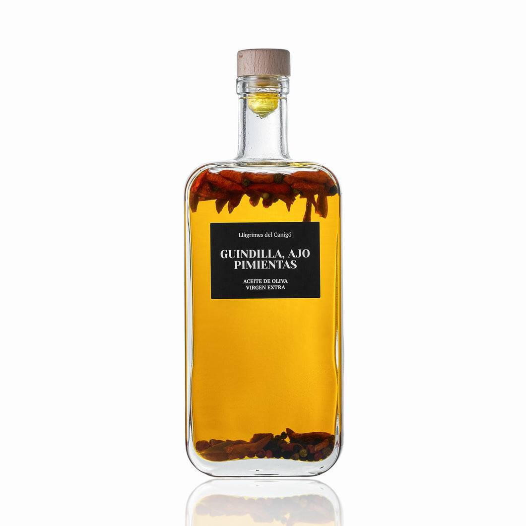 Aceite de Oliva con Guindilla, Ajo y Pimientas - 500ml
